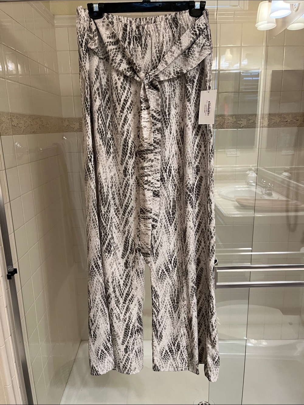 Snake-Print Wide Leg Jumpsuit - Black & White